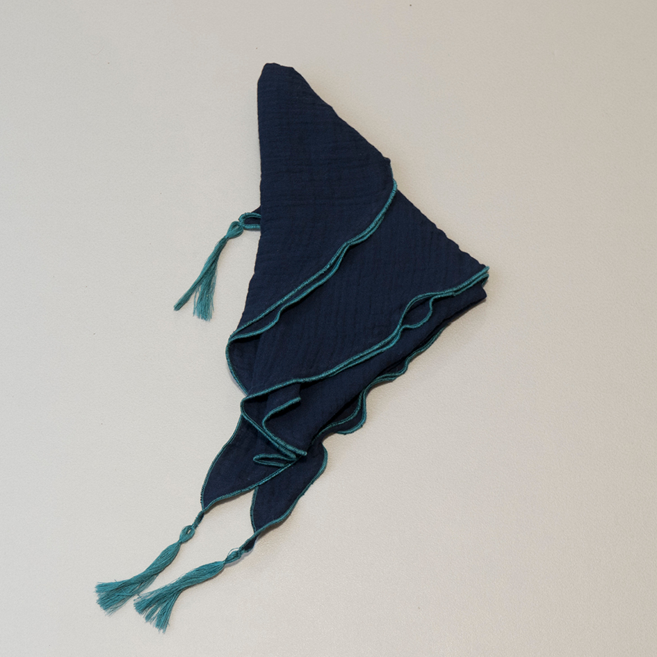 ZESTAW MUŚLINOWYCH CHUST_GRANAT I MORSKI