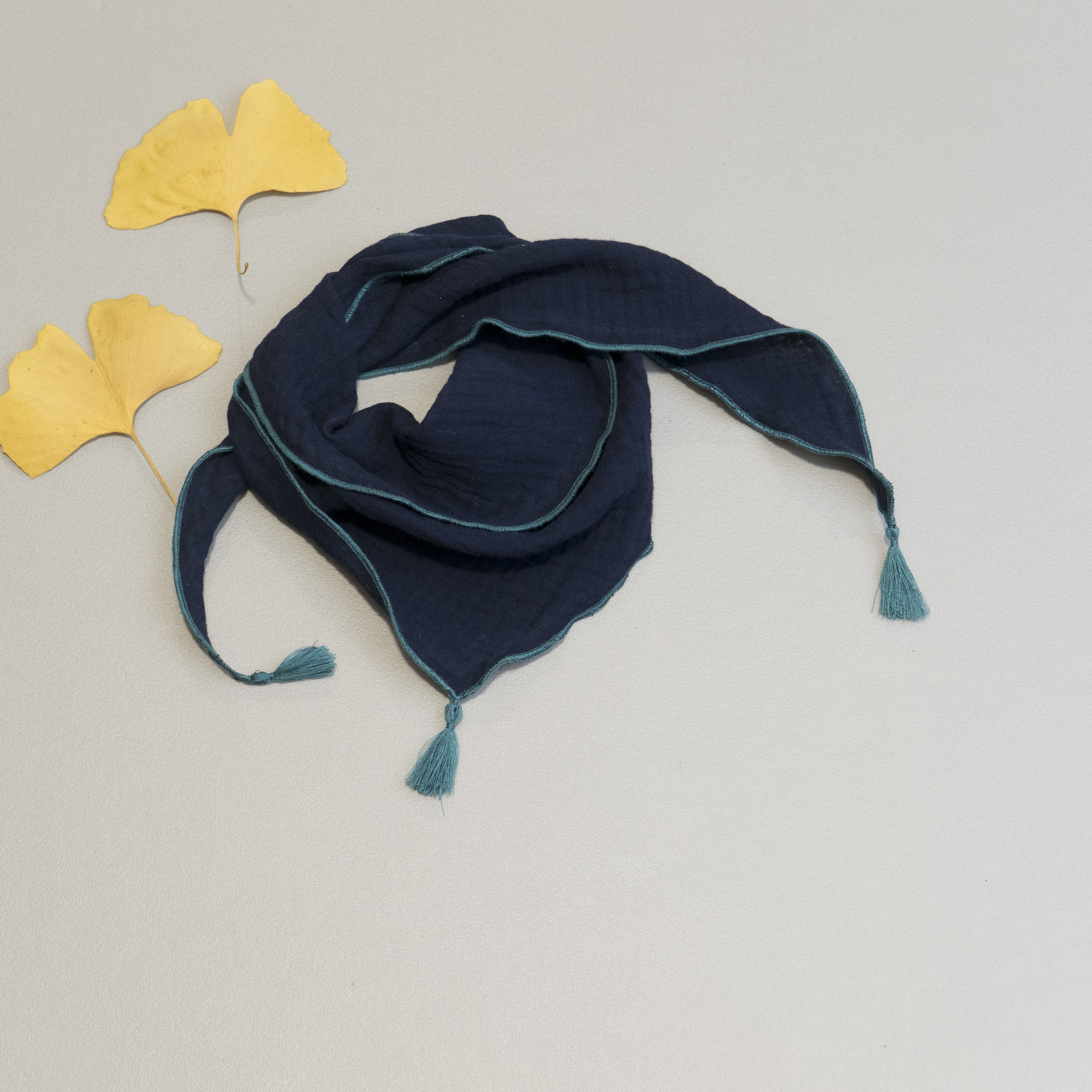 ZESTAW MUŚLINOWYCH CHUST_GRANAT I MORSKI