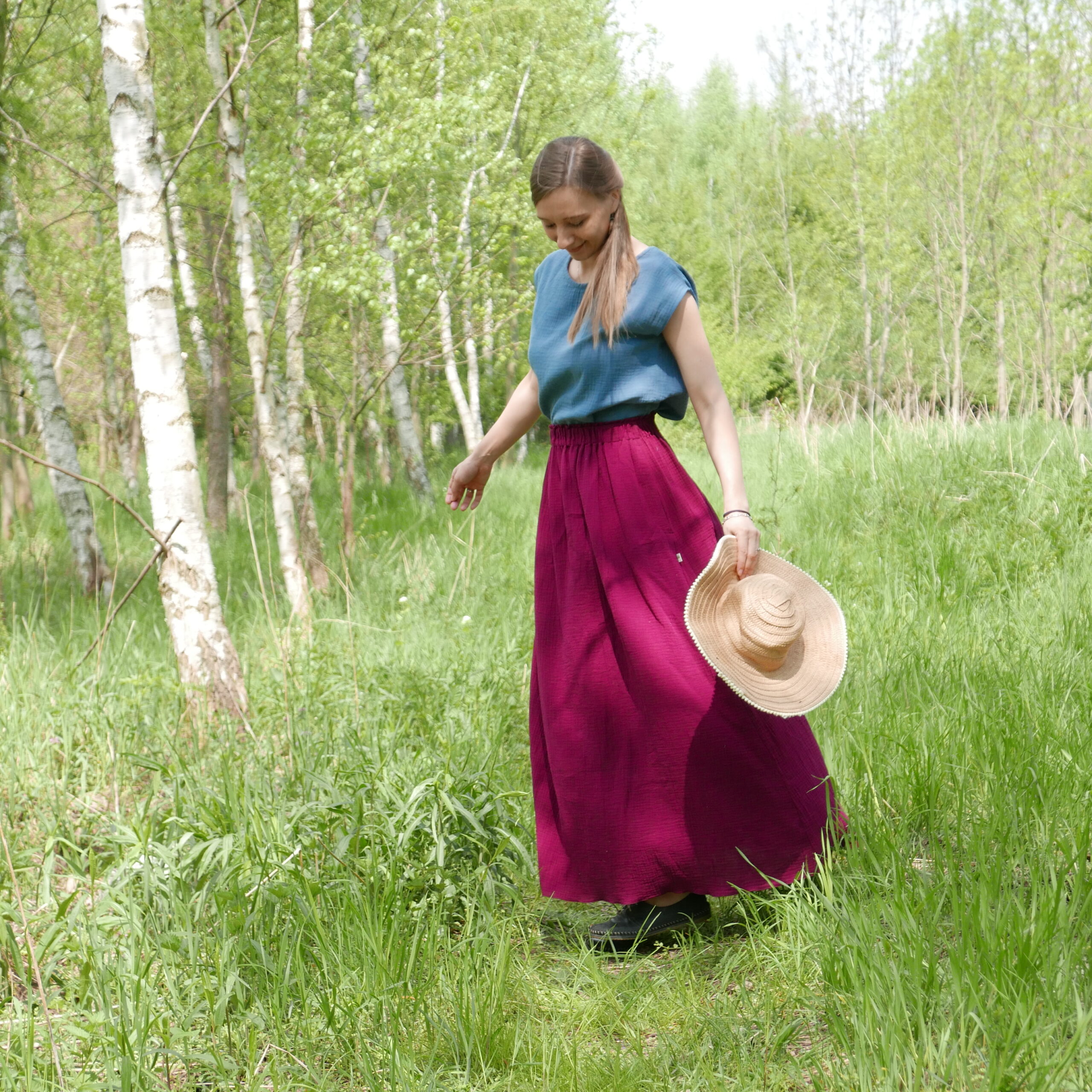 Długa muślinowa spódnica "Martyna"