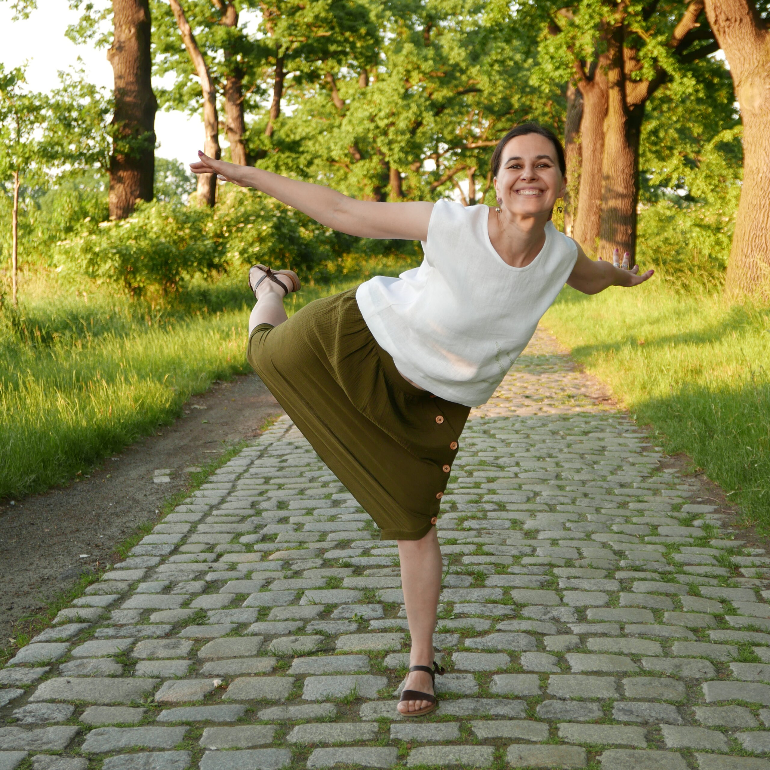 Muślinowa spódnica z guzikami "Eliza"