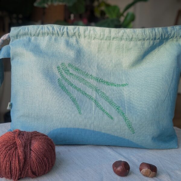 torba dla dziewiarki z naturalnego lnu i bawełny