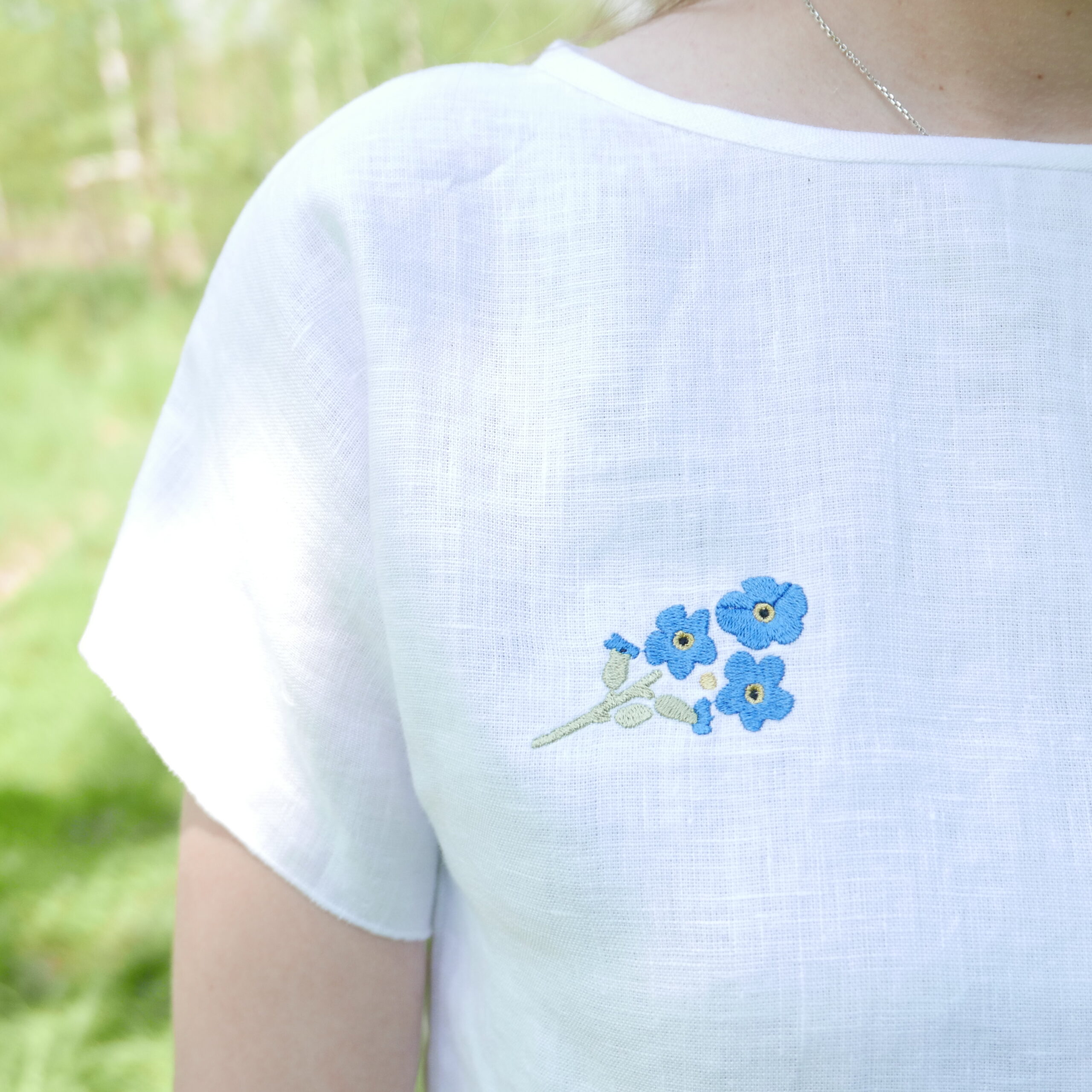 Lniana bluzka"Alinka"_Niezapominajka