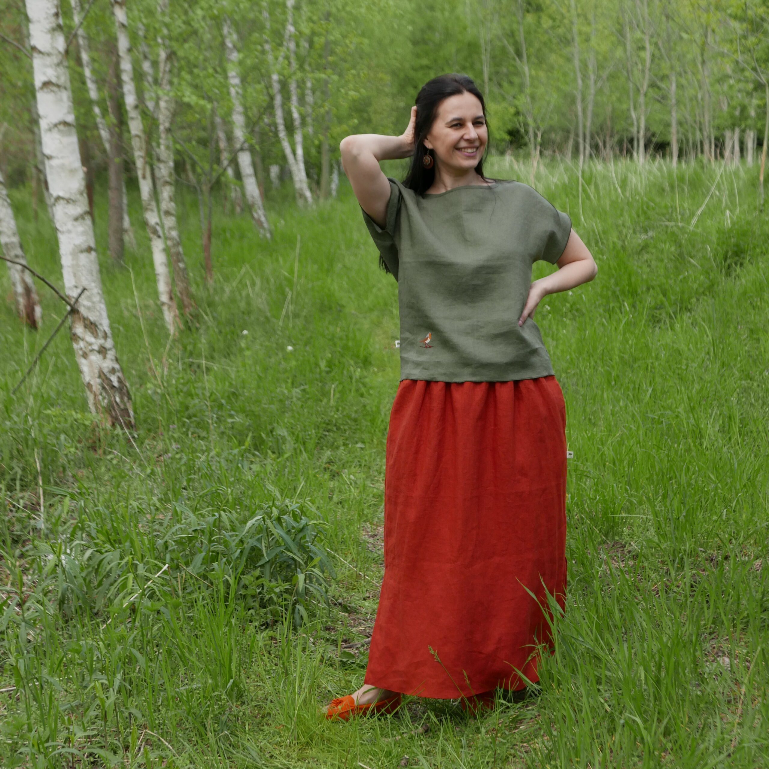 Lniana bluzka "Alinka"_Rudzik