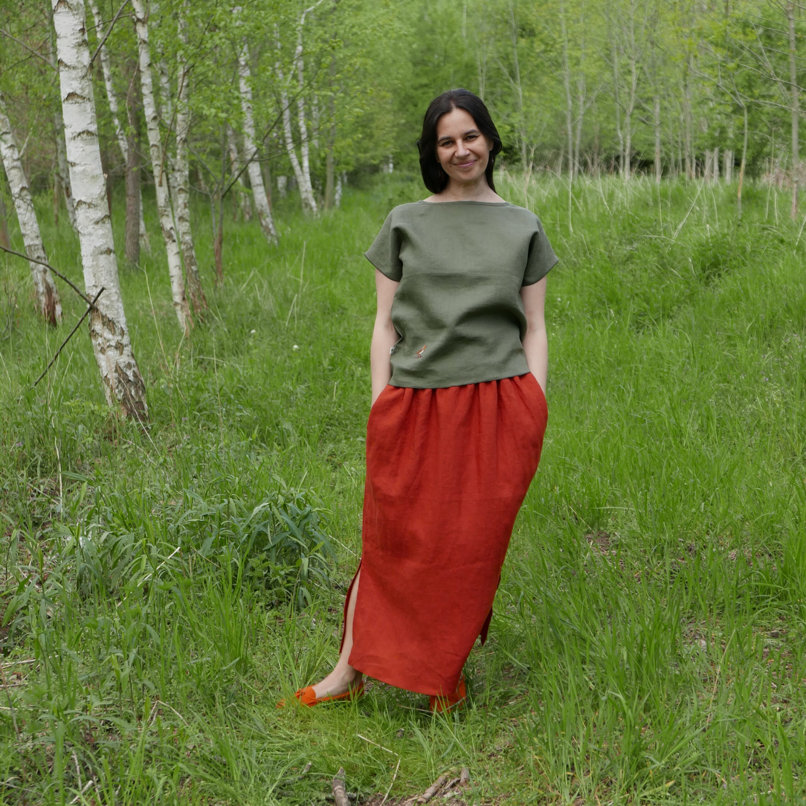 Lniana bluzka "Alinka"_Rudzik