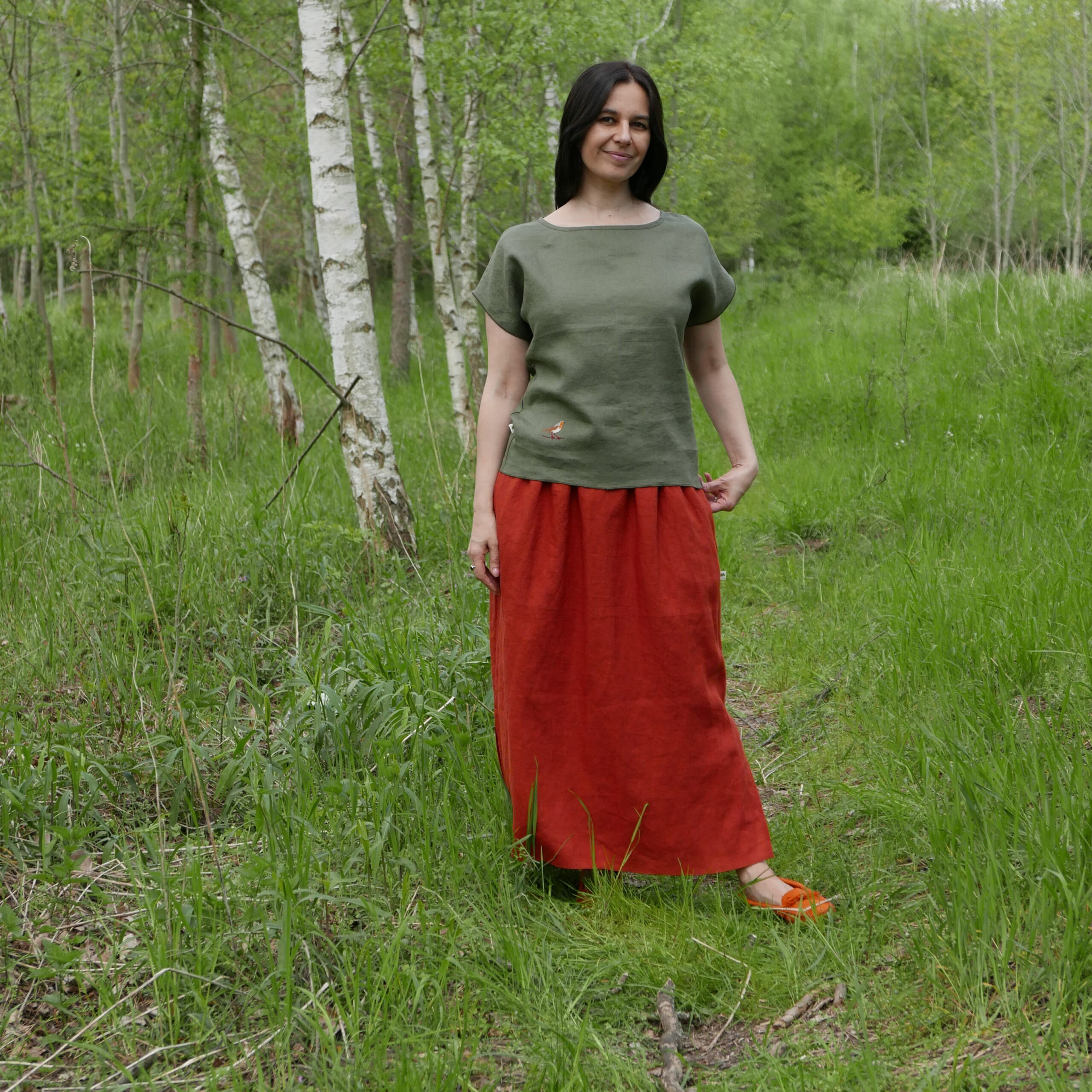 Lniana bluzka "Alinka"_Rudzik