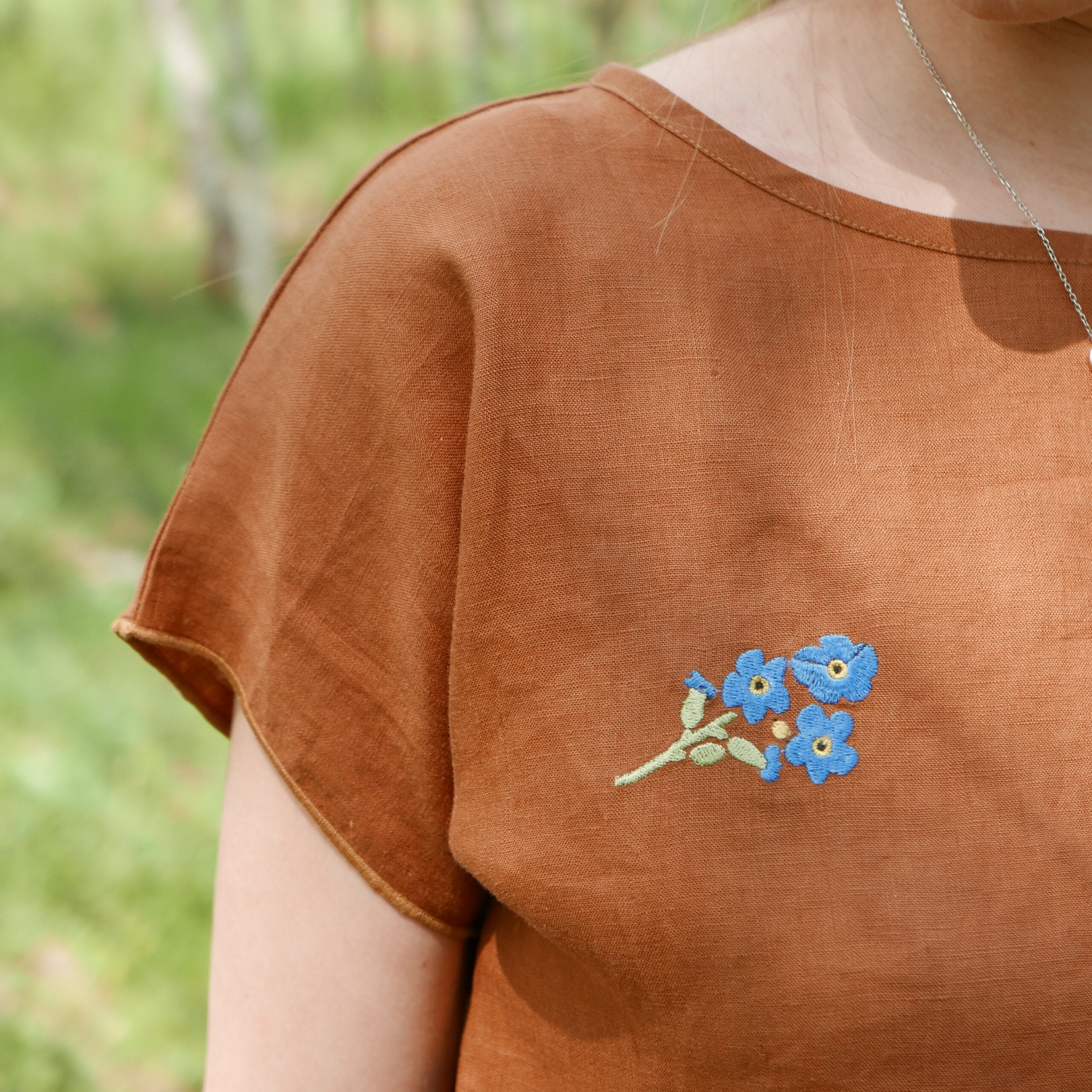 Lniana bluzka"Alinka"_Niezapominajka