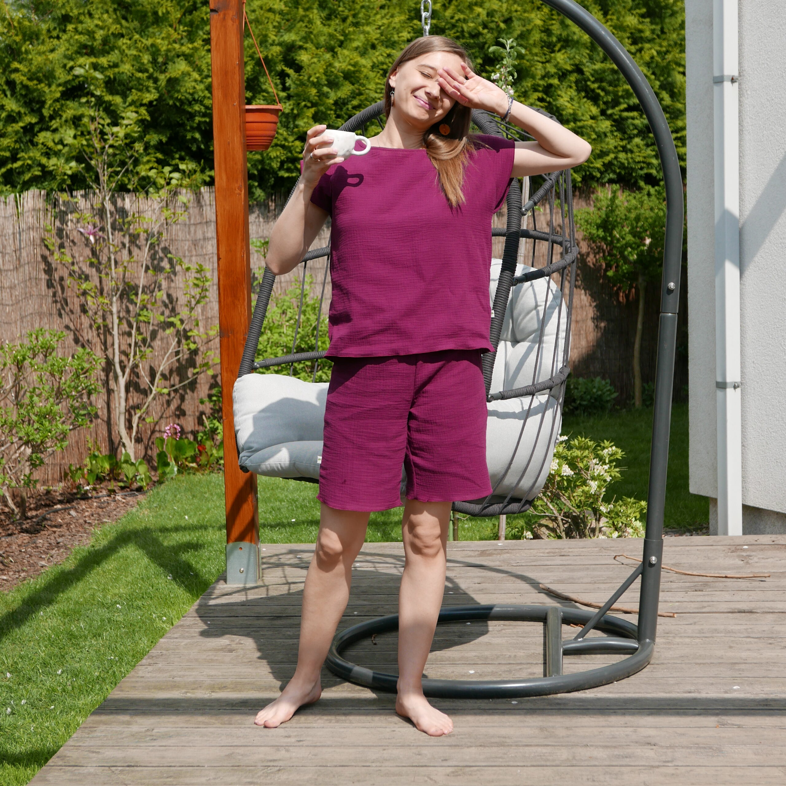 Muślinowa piżama 'Lunaria_short'