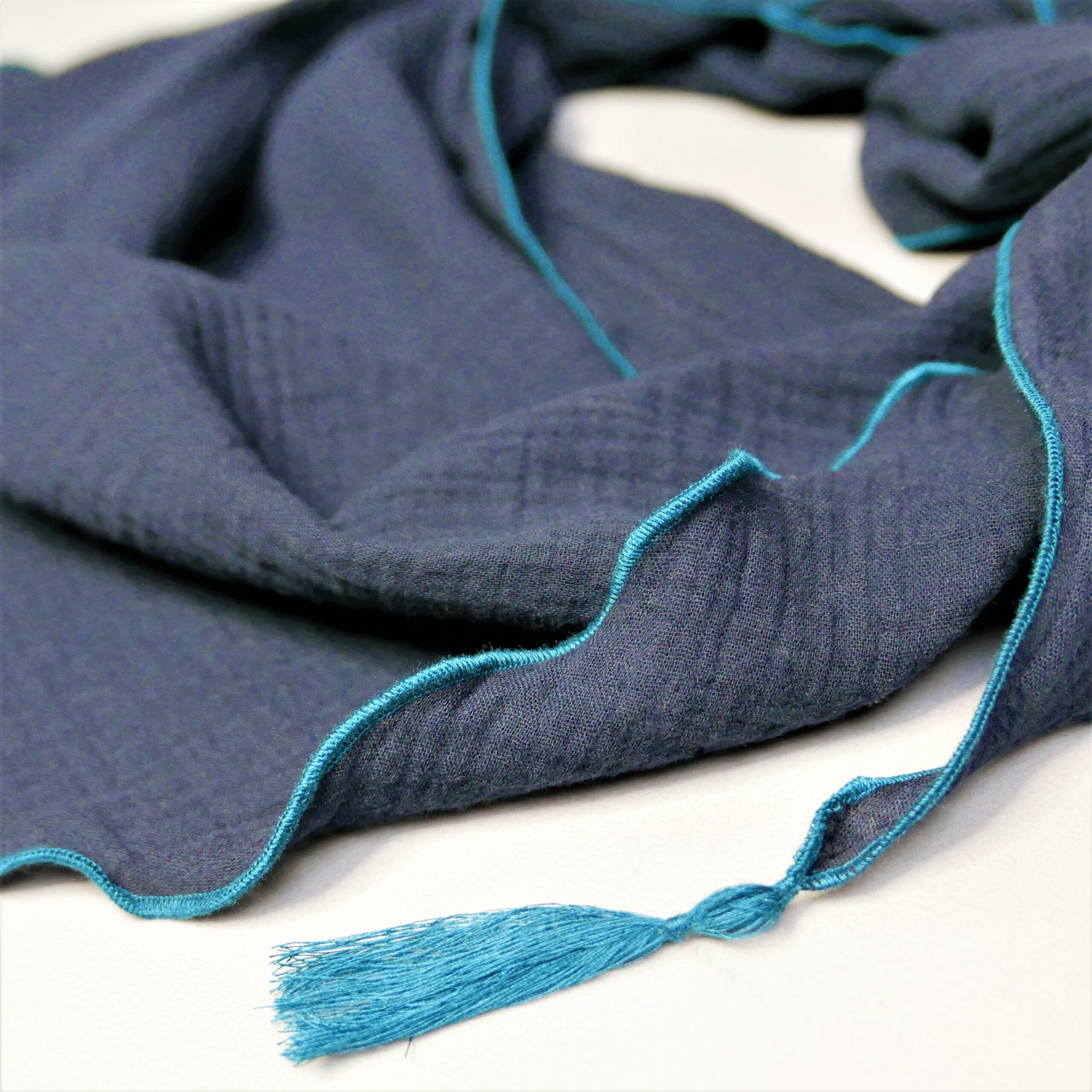 ZESTAW MUŚLINOWYCH CHUST_GRANAT I MORSKI