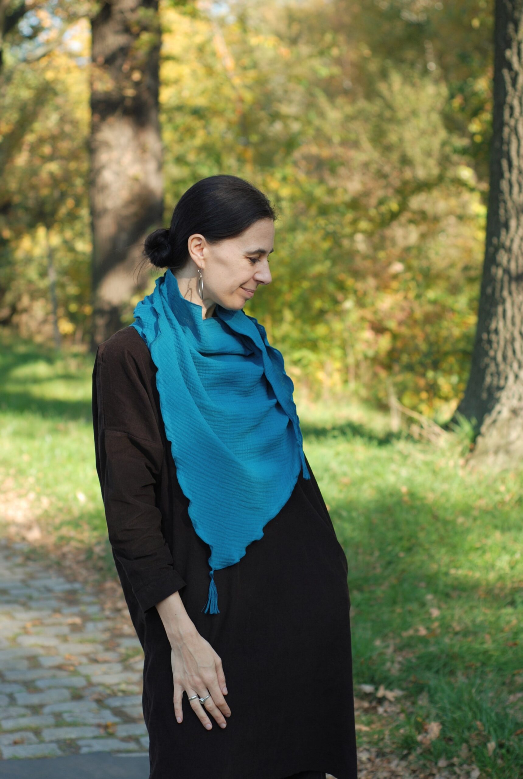 Duża muślinowa chusta morska