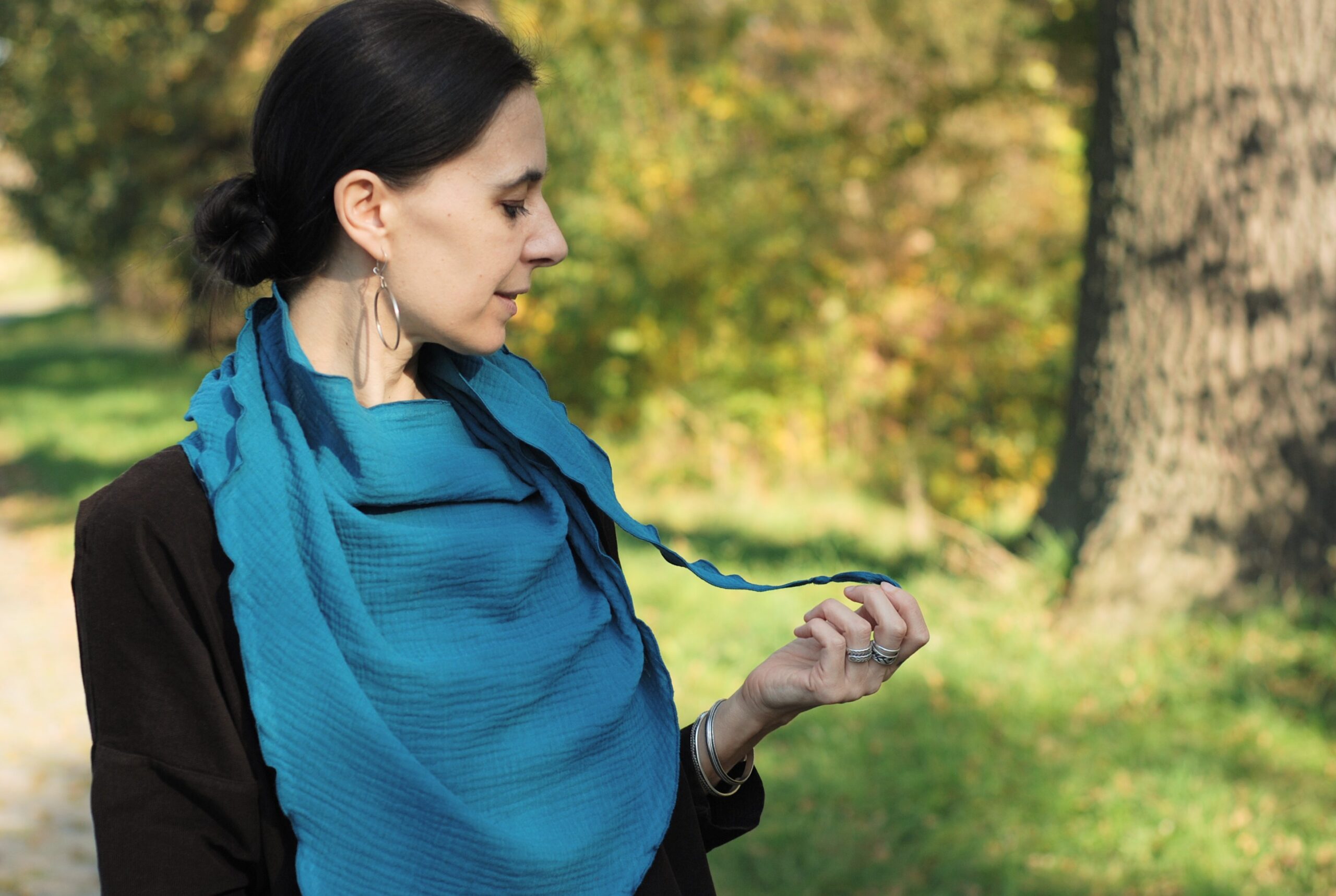 Duża muślinowa chusta morska