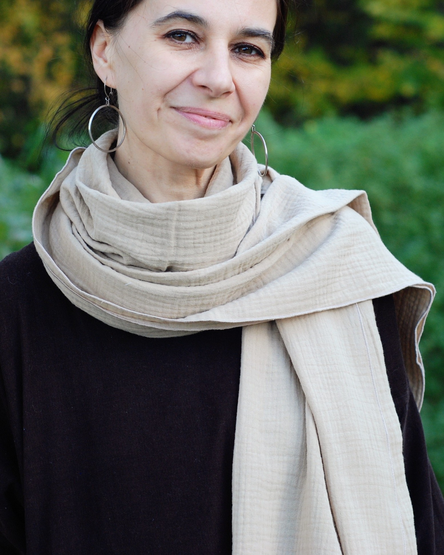 Muślinowy szal beżowy