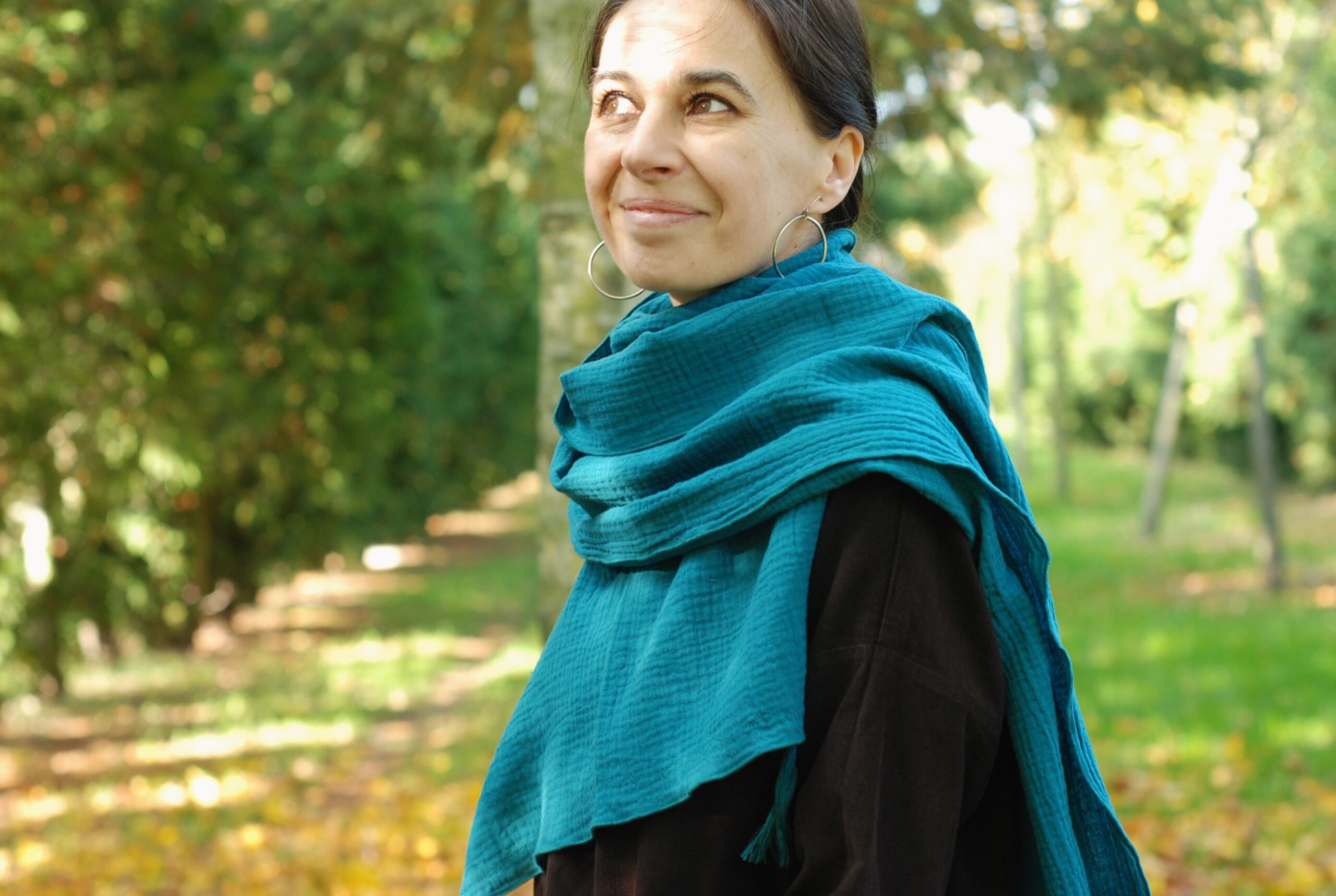 Muślinowy szal morski