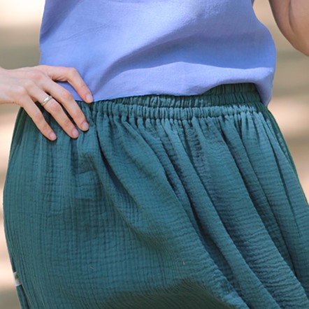 damska spódnica z muślinu marszczona na gumie