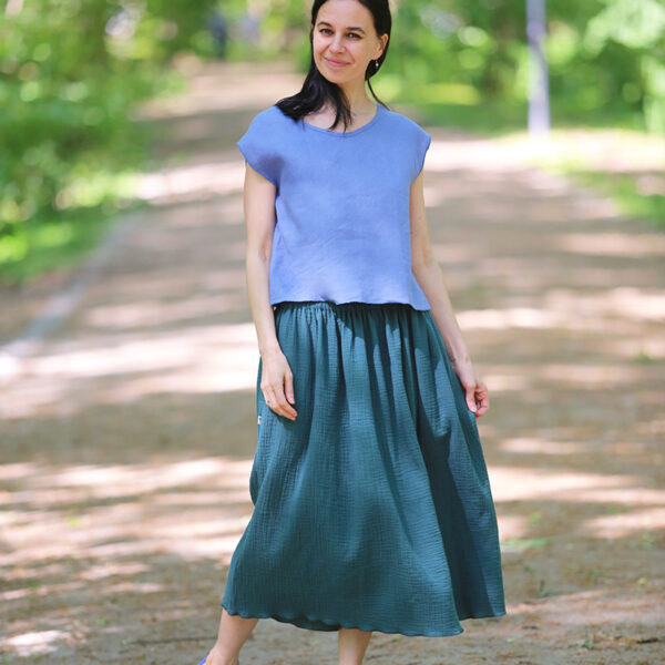 spódnica z muślinu midi