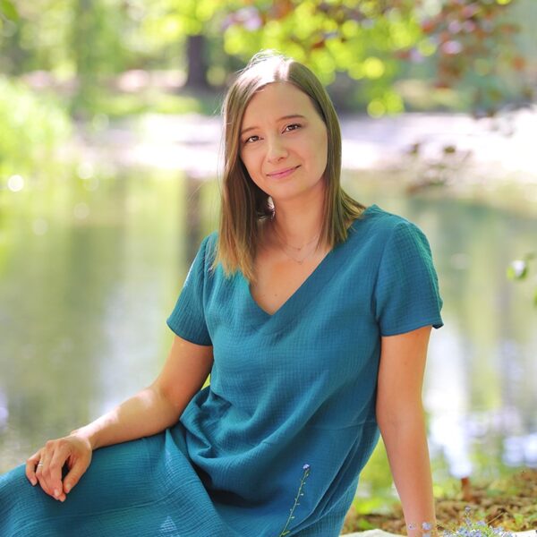 muślinowa sukienka w serek