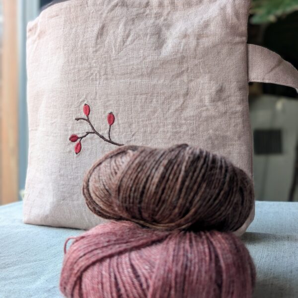 lniana torba dziewiarska